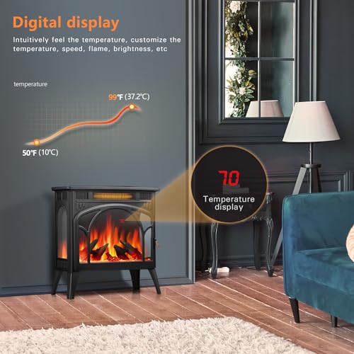 Image of R.W.FLAME Electric Fireplace Heater 25 inch with Remote Control, Flame Upgrated