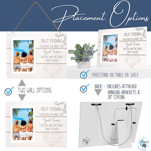 Dnm Decor Best Friend Picture Frame - Long Distance Friends - Show You Care And Share Memories With Your Bff (White Wash) #TOP4