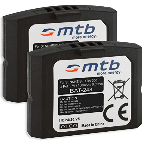 2X Batteries BA-300 pour Sennheiser RI 410 (is 410), RI 830 (Set 830 TV), RI 830-S, RI 840 (Set 840 TV), RI 900, RR 4200... - v. liste