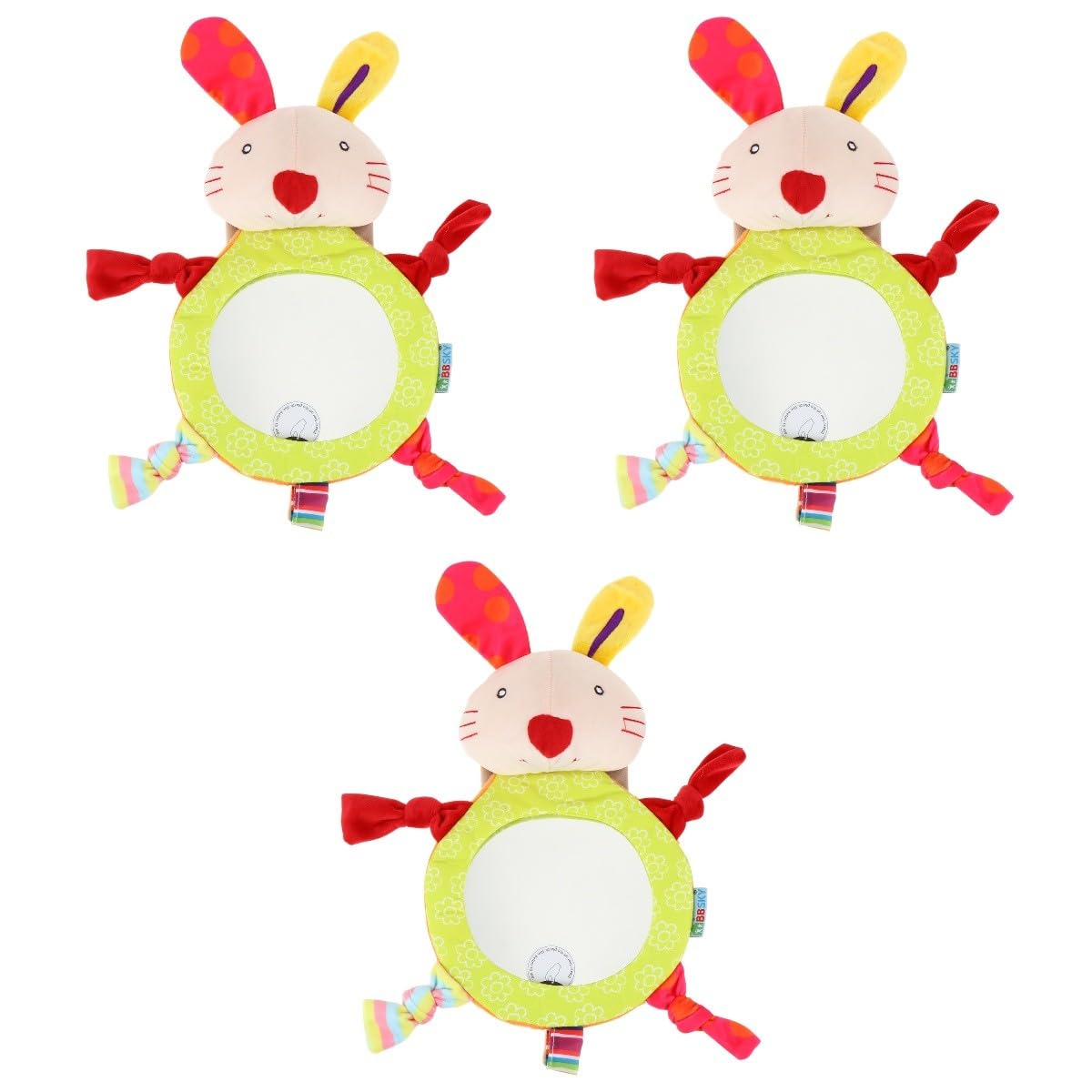Toyvian 3pièces Miroir De Sécurité Pour Garçon Fille Miroir Arrière De Voiture Cartoon Pour Garçon Fille Design Lapin Pratique Et Pour Véhicules Familiaux