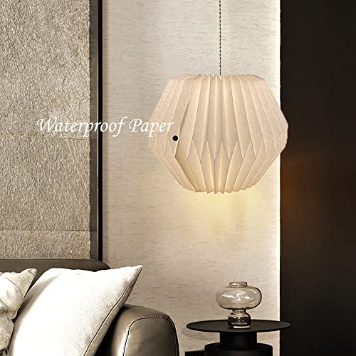 Paper Origami Lamp Shade Aleegado Paper Lantern Art Chandelier White Round Paper Pendant Lamp Shade (White Square) #TOP4
