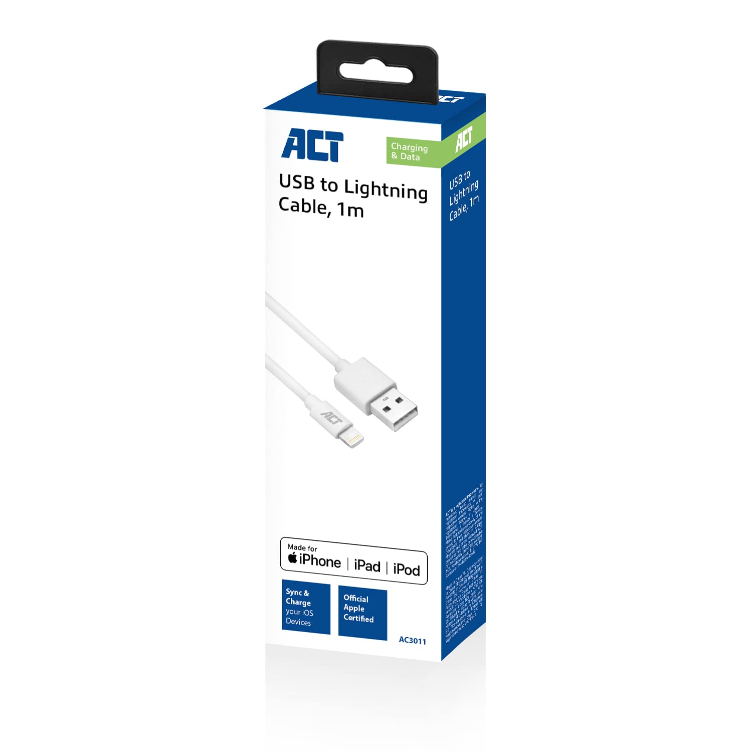 ACT AC3011 Câble USB vers Lightning 1 m