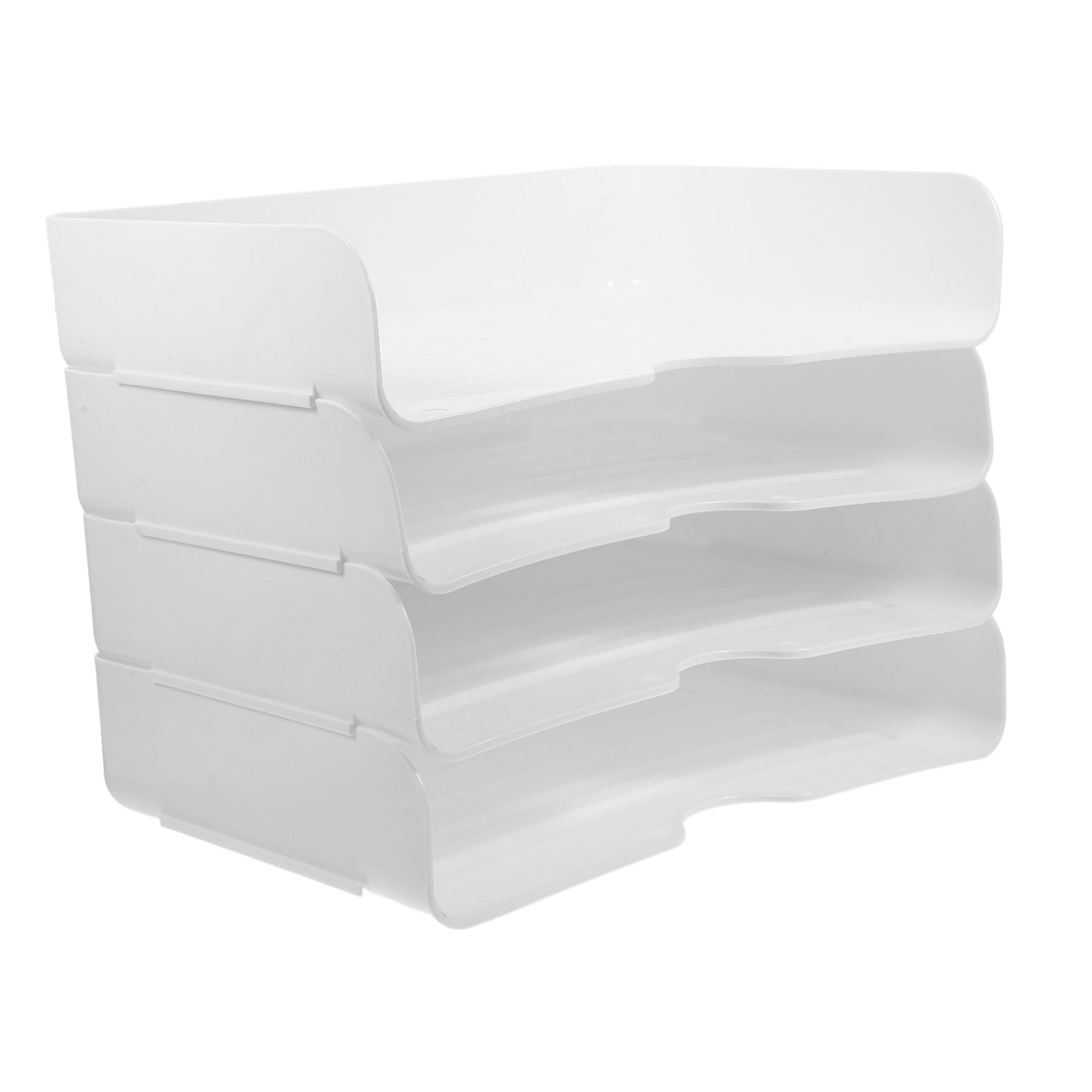 Portadocumenti da Scrivania Impilabile A4 in Pp 4 Pezzi | Bianco, per Archiviare Fogli e Fascicoli, Organizer Versatile per Uso Ufficio e Casa