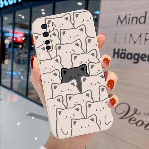 Bonita Funda Compatible con OPPO A91 - Cómoda Case TPU Suave Blanca Dibujos Animales Cover