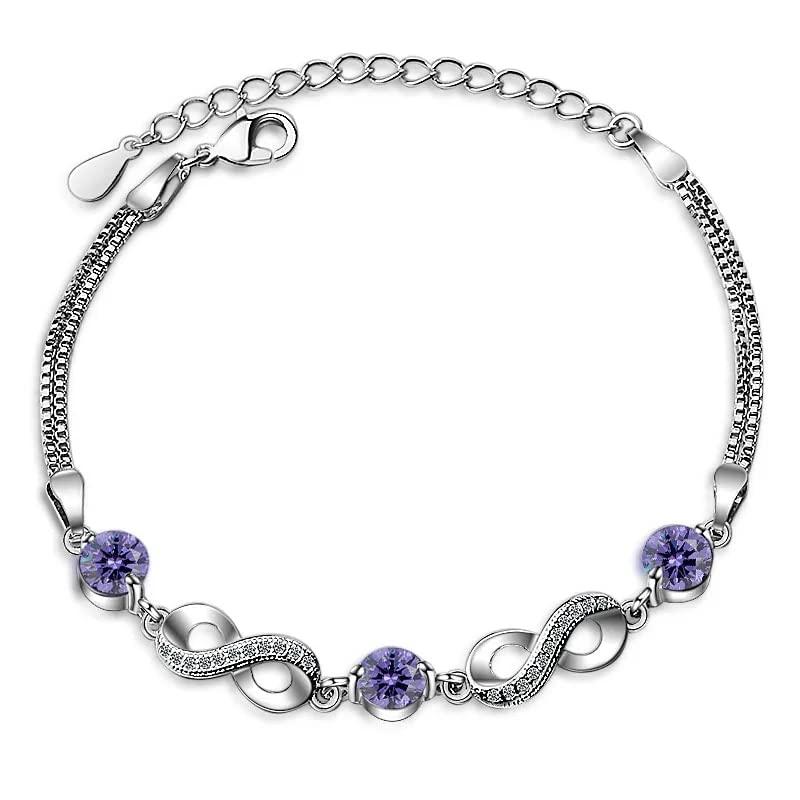 Bracelet en Zircon réglable 925 avec chaîne d'amour infini pour femme