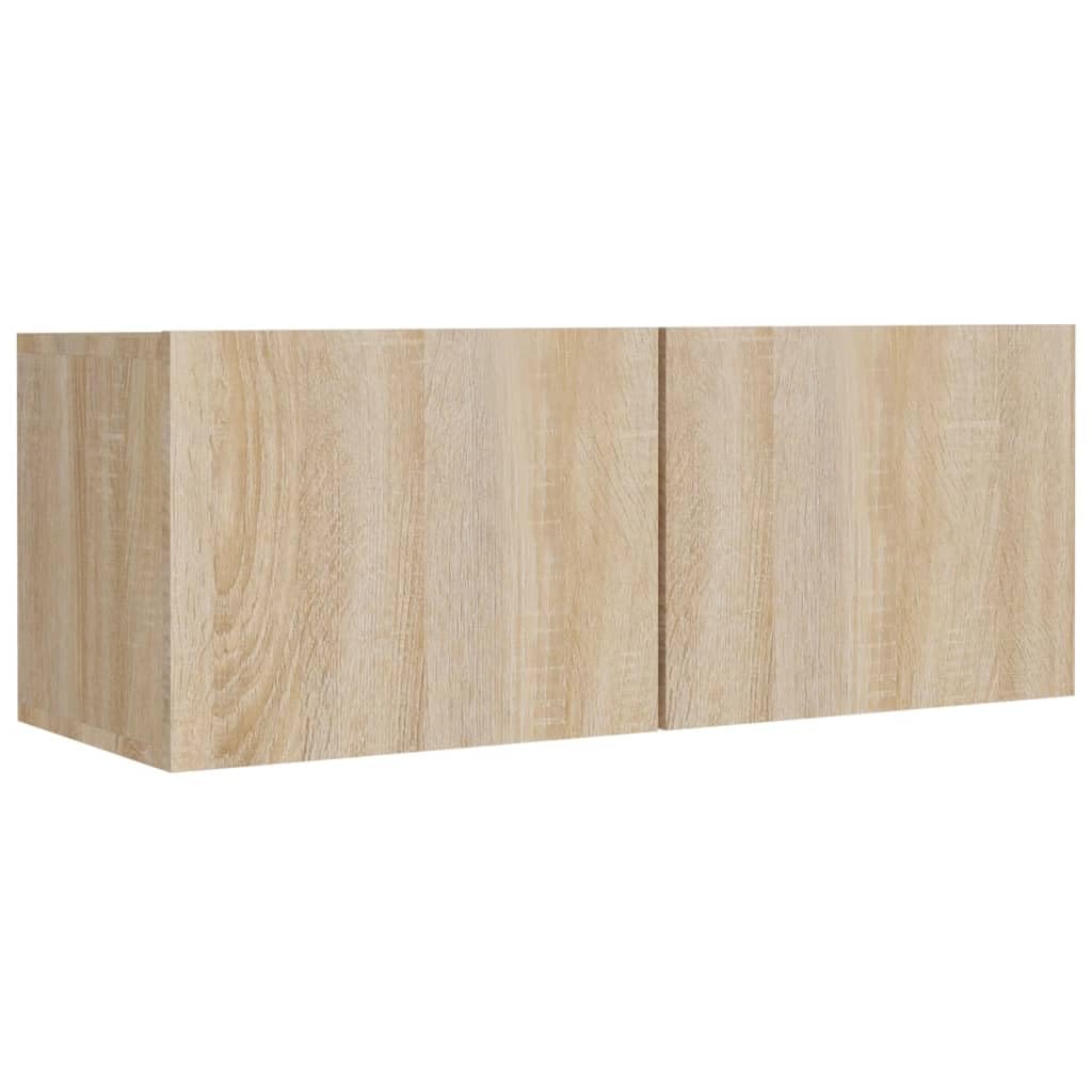 Sonoma - Juego de 5 tablas bajas para TV, madera de roble, montaje en pared, 80 x 30 x 30 cm, diseño moderno, para salón, dormitorio, pasillo
