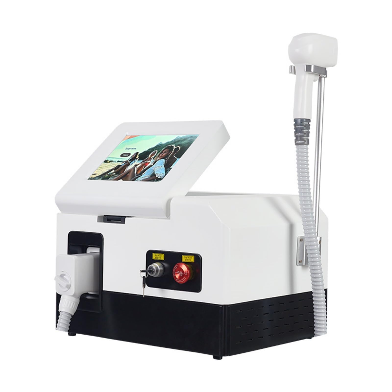 Epilatore Laser Professionale (755/808/1064nm) per Viso e Corpo - Depilazione Permanente Sicura per Uomini e Donne, Pelli Chiare e Scure con Raffreddamento a Ghiaccio, In bianco e nero