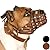 CollarDirect Pitbull Dog Muzzle Leather Amstaff Muzzles Staffordshire Terrier Secure Basket (Brown)