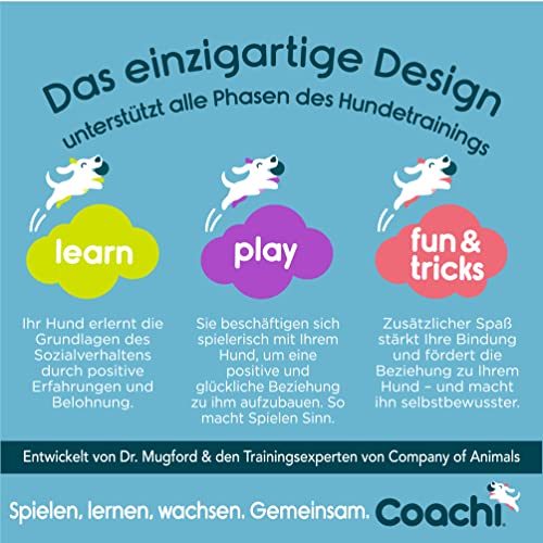 Coachi Fetch & Reward, Interaktives Trainingsspielzeug für Hunde und Welpen, Rückruftraining, versteckte Leckerlis, Apportieren Lernen, weites Werfen, Hundezubehör, perfekt für das tägliche Spiel