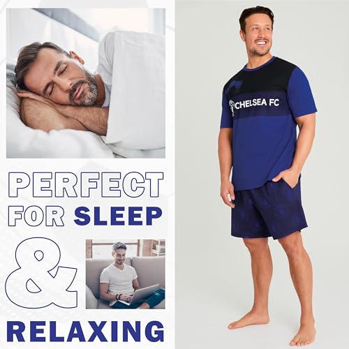 Chelsea F.C. Pajamas for Men Teens Short PJs Set Sleepwear Soccer Loungewear3