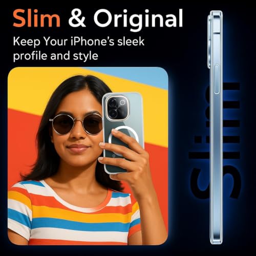 Image of Jkobi Lifetime Anti-Yellow MagSafe Compatible Clear Back Cover Case for Vivo T3 Pro (Sleek Hard Crystal | Shockproof and Camera Protection)