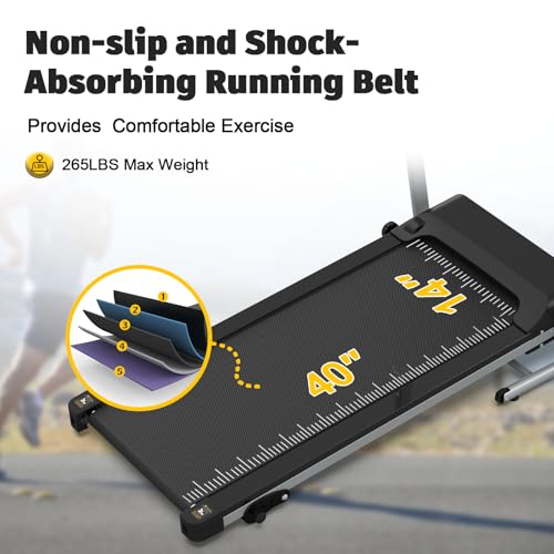 Image of Compact Home Treadmillwith 3-Level Manual Incline, 2.5HP Motor Running Treadmill for Home, Heart Rate Sensor, 0.5-7.5 MPH Speed, LCD Display, 265LBS Capacity for Workout & Fat Loss