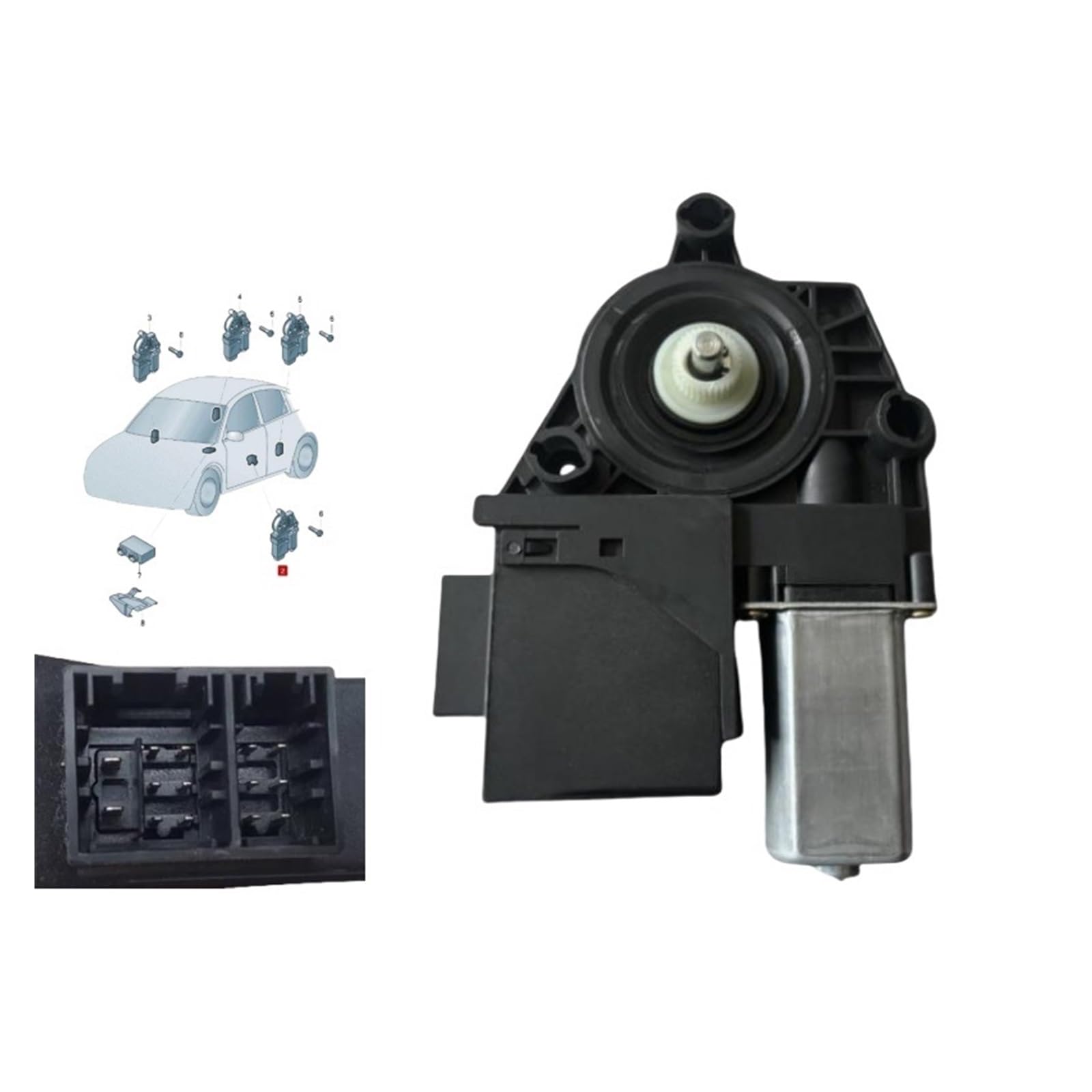 Hhfksci 6Y2959802 Power Window Regulator For Vw For T5 For Transporter T6 For Polo For Campmobile For Roomster For Skoda For Fabia Window Lift Motor 6Y2959801(6Y2959802)