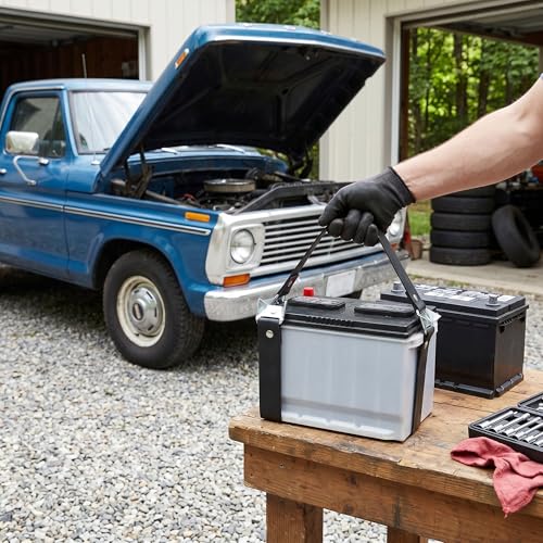 Image of Dweekiy Car Battery Carrier, Black Metal Side Lift Strap for Battery Handling