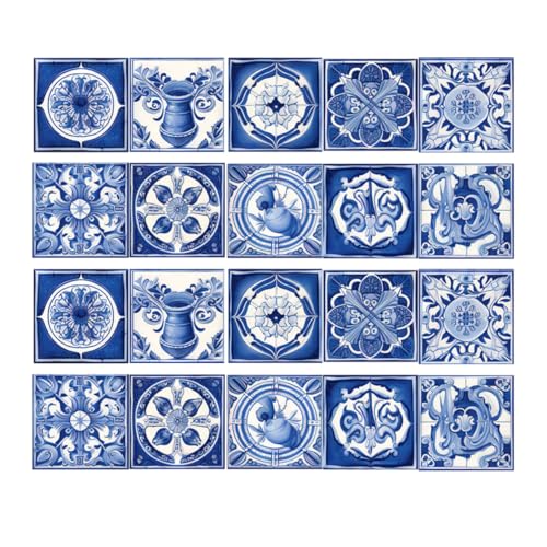 jojofuny 20 Piezas pegatinas marroquíes pisos de vinilo despegar y pegar calcomanías de pared banda pegatinas pared adhesivo pared etiquetas adhesivas azulejo mexicano azulejo pegatinas