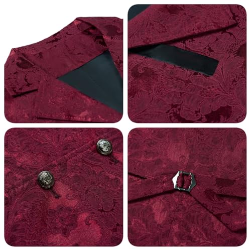 Mens Formal Printed Waistcoat Slim Fit Business Suit Vests Wedding Party3