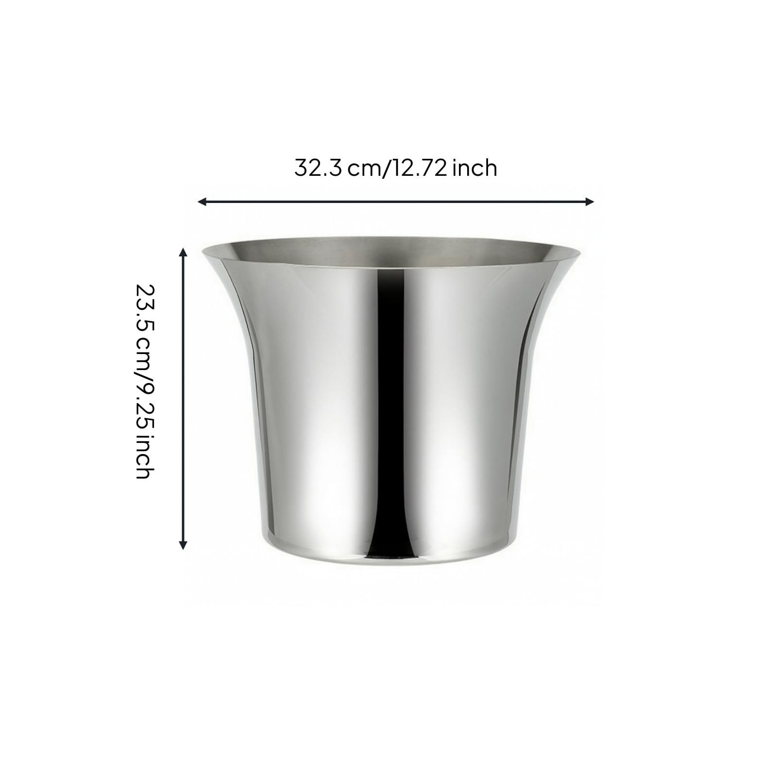 Cubitera con Doble Pared Aislado Cubitera Acero Inoxidable Resistente Nevera Portátil Champán para Hoteles, Plata