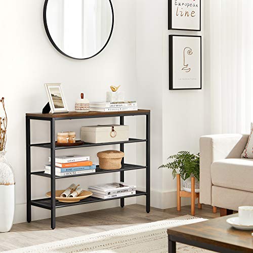 Vasagle4tiershoerackfreestandingstorageorganizermeshshelvesspacesavingintheentrywayindustrialrusticbrownblack  Urban Country Home Decor Vasagle 4 tier shoe rack freestanding storage organizer mesh shelves space saving in the entryway industrial rustic brown black  urban country home decor