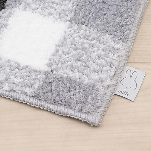 センコー ミッフィー ラグ チェックライン バスマット 約45×60cm グレー キャラクター miffy アニマル 66993 [2]