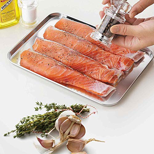 Teamfar UNKNOWN Baking Sheet Set Of 4, Stainless Steel Baking Pan Tray Cookie Sheet, Non Toxic & Healthy, Rust Free & Easy Clean thumb #2