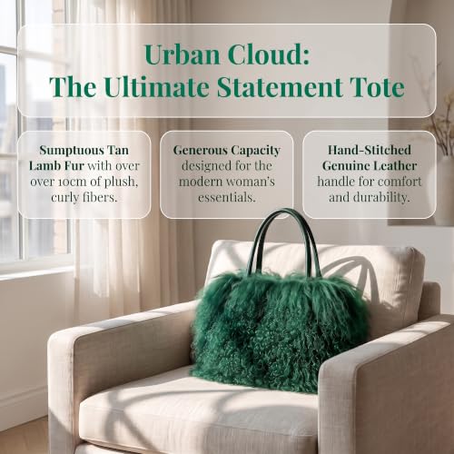 Image of Women Luxury Real Curly Mongolian Lamb Fur Purse