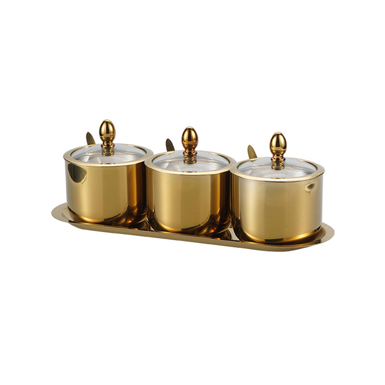 Elnwnnkc Gold Practical Seasoning Container Salts Dispenser Spices Storage Box Spices Organizers 304Stainless Steel Texture For Kitchen Elegant Storage Jars
