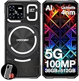 DOOGEE Blade GT Ultra 5G Rugged Smartphone with LED Light Effect, 36GB+512GB/2TB DDR5 Rugged Phone,4nm Dimensity D7300,6.72' FHD+120Hz, AI 100+32MP Android 14 Gaming Phones,Face & Finger ID/WIFI6