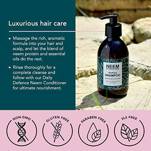 NEEM Sunita Passi - Ayurvedic Neem Shampoo, 250ml - Nourishing Ayurveda Shampoo for All Hair Types & Sensitive Scalps - Sweet Orange & Cedarwood Essential Oils - Vegan & Natural Hair Care - Image 6
