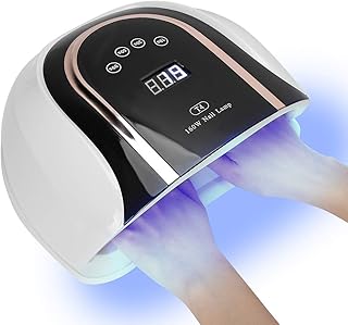 160W Nail Dryer Lamp, LED UV Gel Nail Polish Curing Light Machine with Intelligent 10s, 30s, 60s, 99s Timing Function(US Plug)