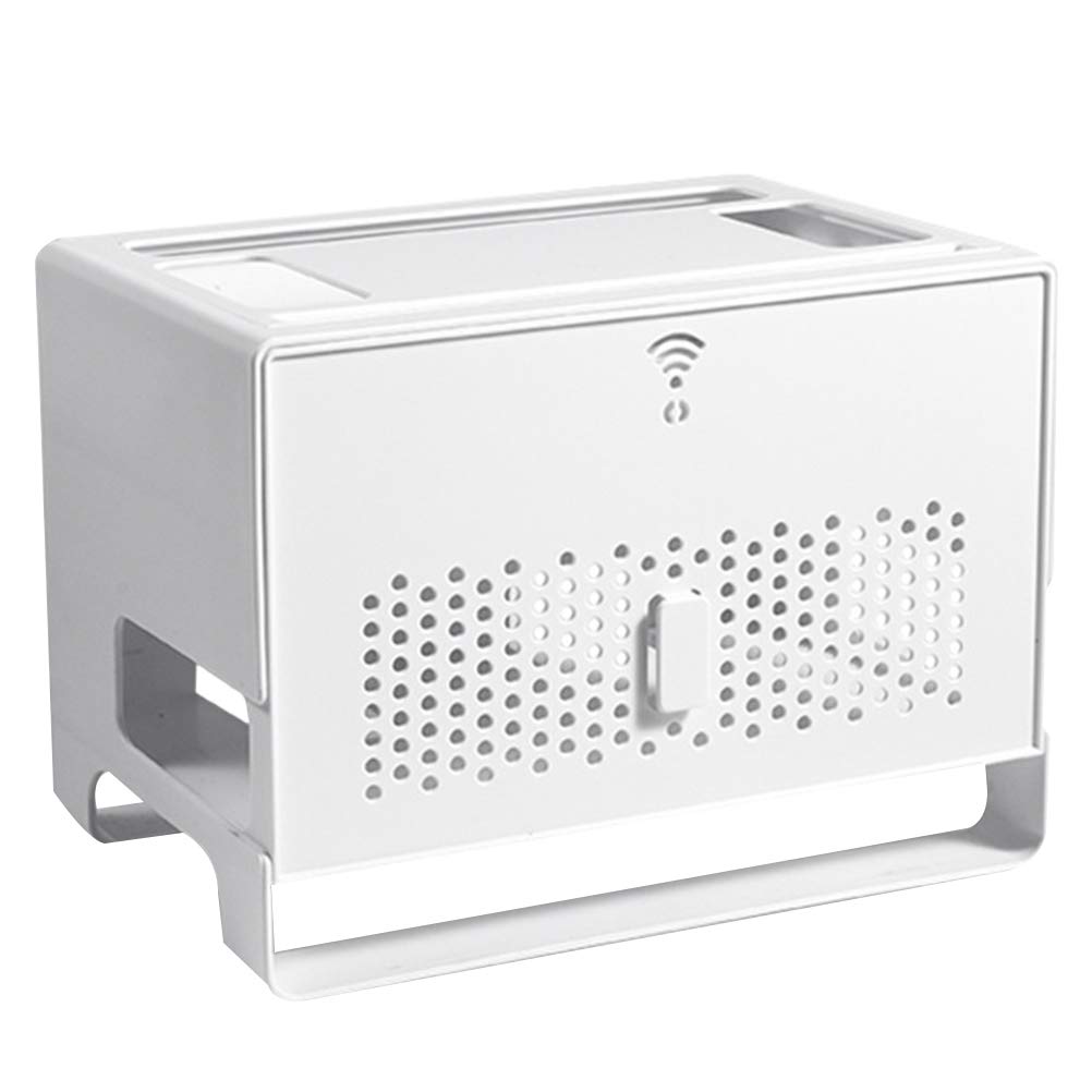 Gadpiparty Scatola Organizer per Router in Abs, Doppio Strato e Pannello Superiore Staccabile, Gestione Cavi Retro Traforato per Casa e Ufficio