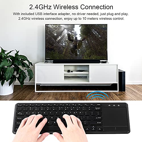 Teclado sem fio 2.4G com touchpad multifuncional Teclado portátil ultrafino de 78 teclas para Window