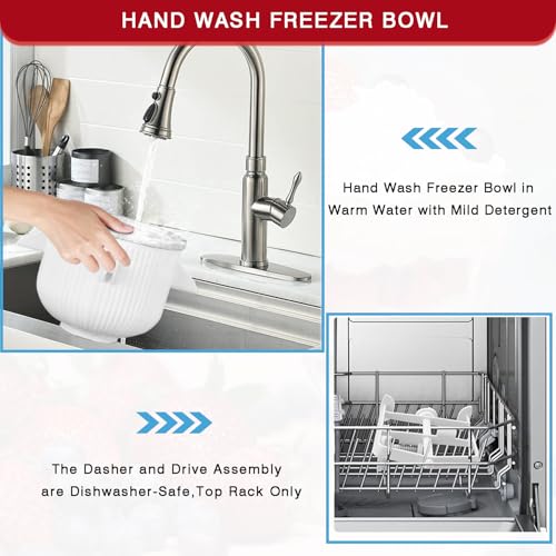 Image of Ice Cream Maker Attachment for KitchenAid Stand Mixer, Compatible with 4.5 /5QT & 6QT Stand Mixers, 2 Quart Frozen Kitchenaid Ice Cream Maker Attachment Ice Cream Bowl for Yogurt /Sorbet Gelato