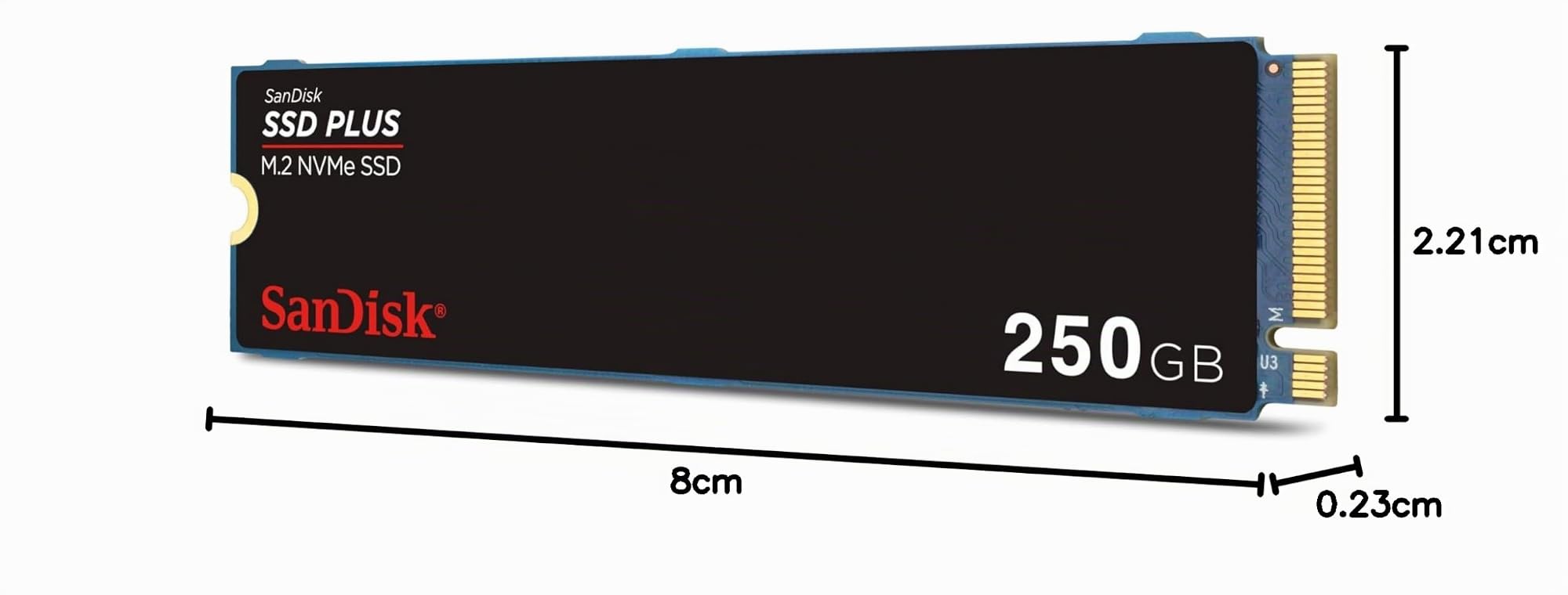 SanDisk SSD Plus 250GB, M.2 2280 PCIe Gen3 NVMe SSD, com