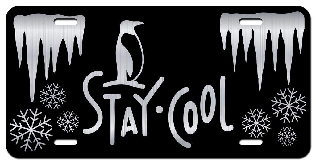 Stay Cool Penguin Vanity Front License Plate Tag KCE327