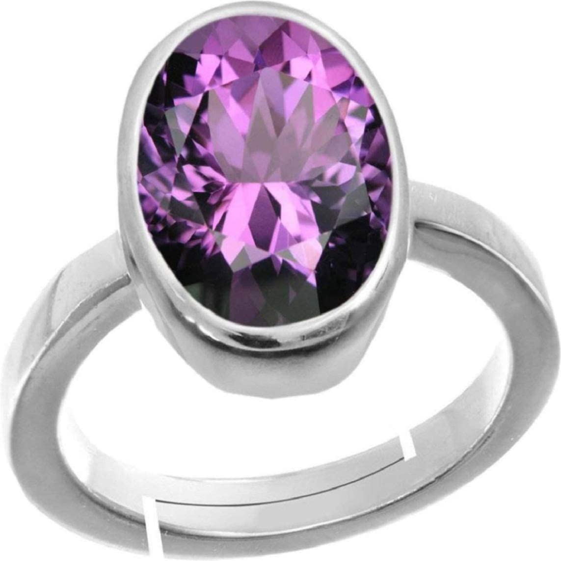 Kirti Sales AA++ Quality Natural 5.00 Carat Amethyst Purple Crystal Stone Silver with Metal Adjustable Ring for Astrological Purpose for Men and Women (B09QHPTWRP) Amazon Price History, Amazon Price Tracker