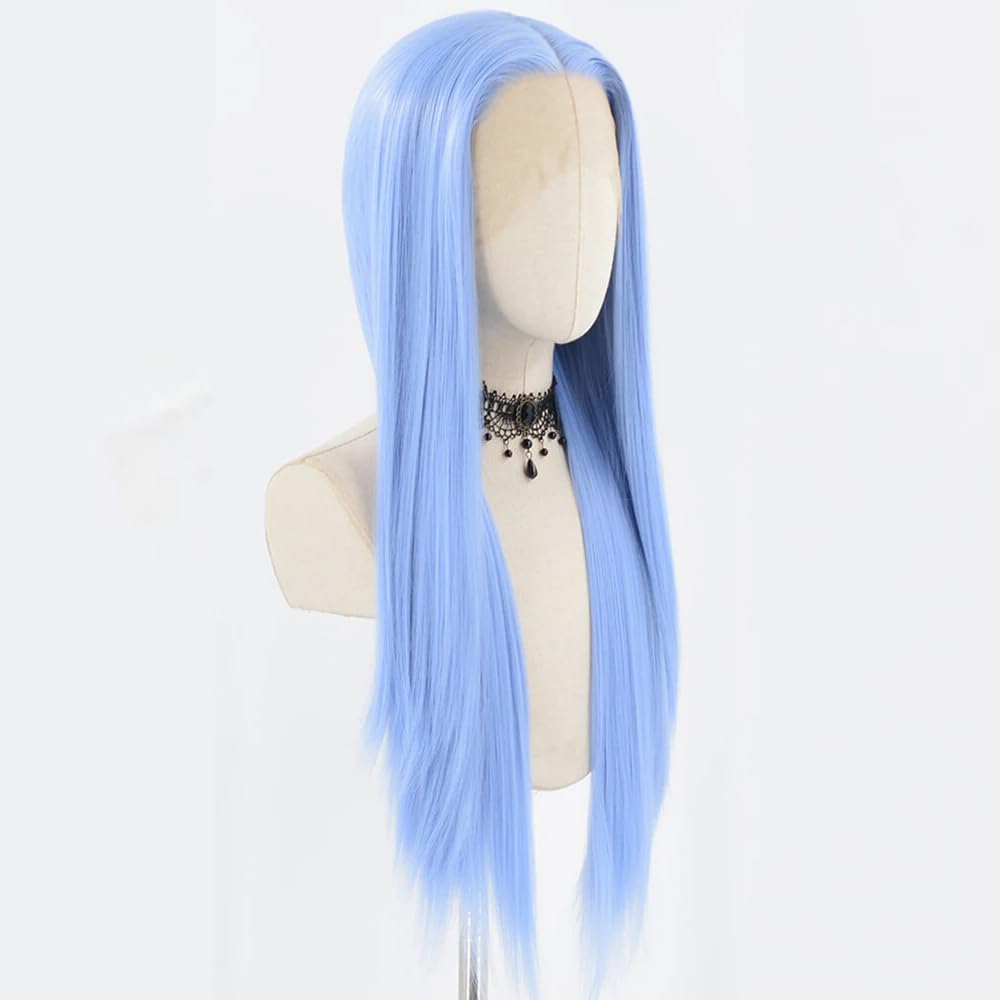 Parrucca Lunga in Pizzo Sintetico Parrucche diritte Azzurre Matrimoni(18inches)
