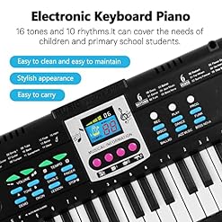 MBBHD Claviers éLectronique 61 Keys Musique Numérique Clavier Électronique Microphone Piano Piano Electronic Clavier… – Image 7