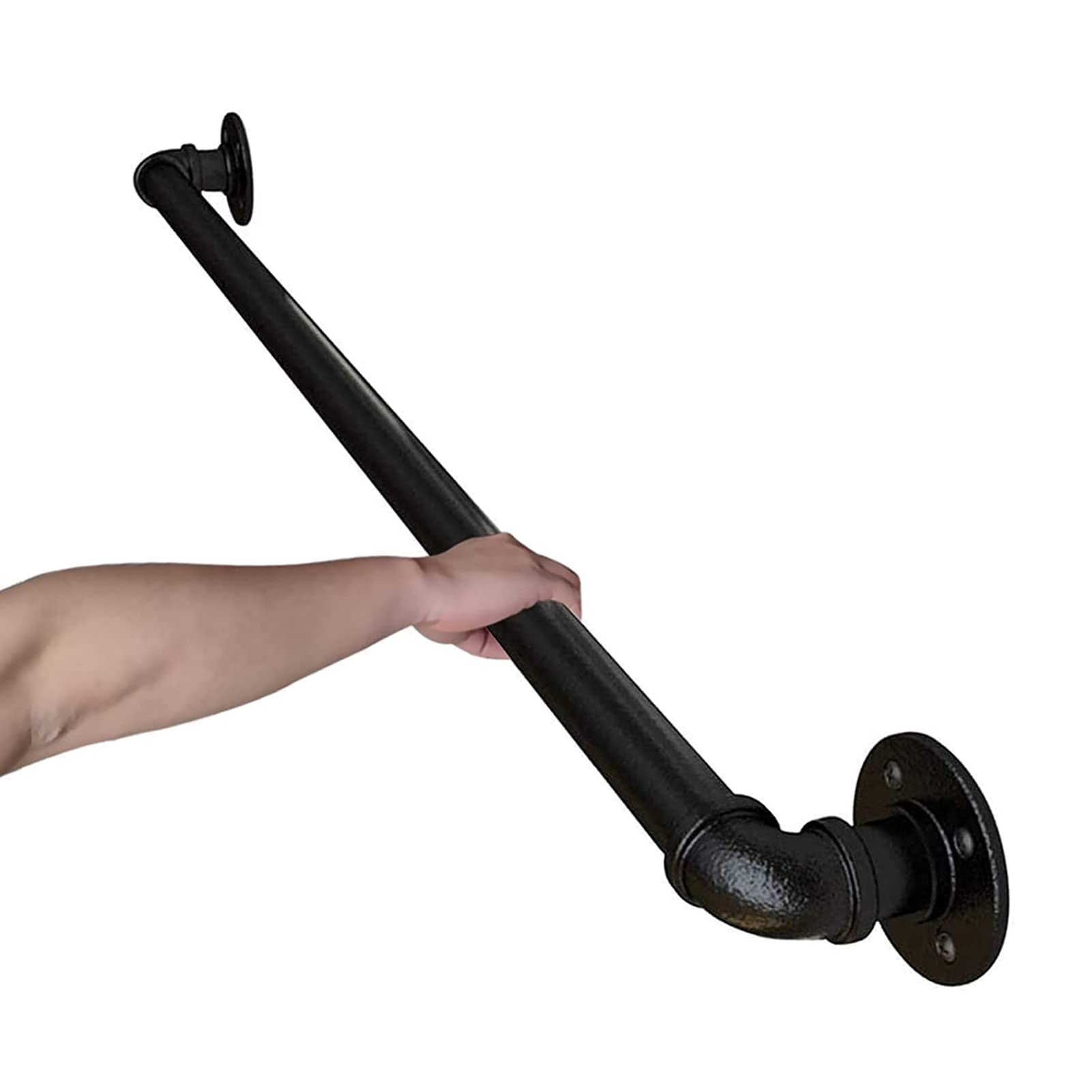 Barandilla De La Escalera De La Tubería, Pasamanos De La Esquina Redonda De Interior Al Aire Libre, Pasamanos De Tubería Industrial Con Soporte De Montaje En Pared, Lámparas De La(Size:30cm)