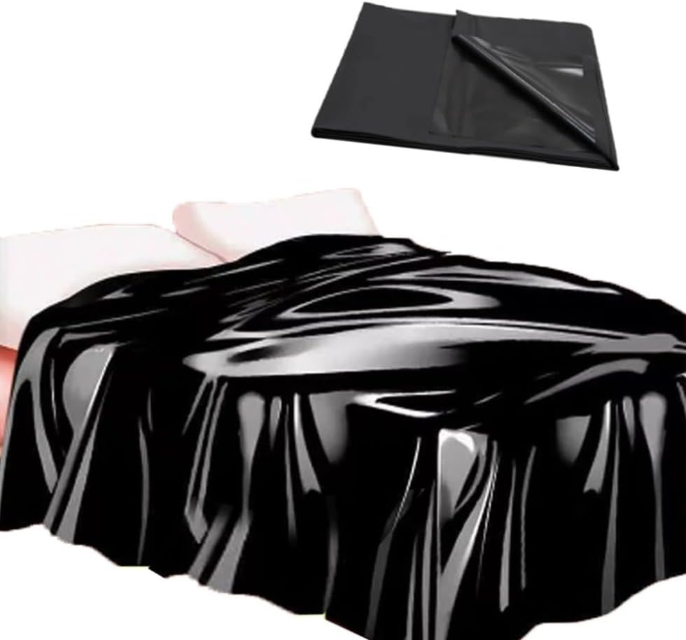 AJOHBM Colcha de matrimonio impermeable, PVC cubierta colchón 2,2 m x 1,3 m S.Shop con negro impermeable y antideslizante ​-Y8D12W