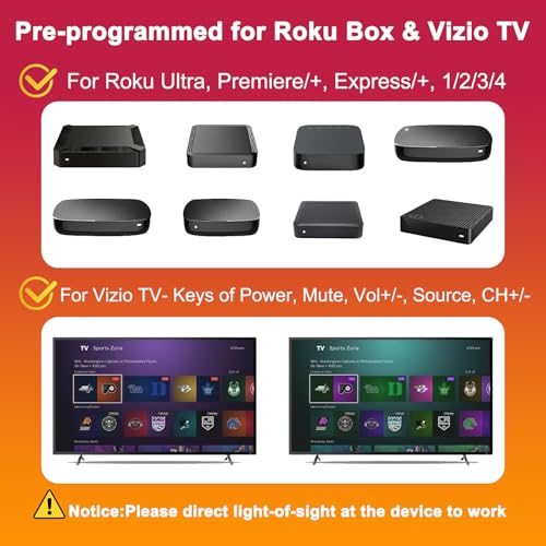 Télécommande de rechange programmable Roku Express et TV Vizio pack de 2