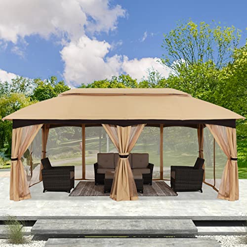 ABCCANOPY 10x20 Outdoor Gazebo - Patio Gazebo with Mosquito Netting,