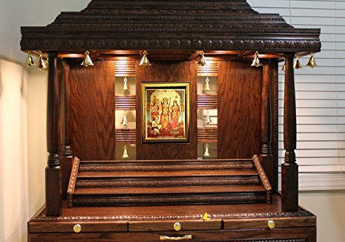 Image of ADA Handicraft Shree Ram Darbar Sita Laxman Hanuman Hindu Religious God Wood Photo Frames for Wall, Pooja Rooms (35 * 25) cm