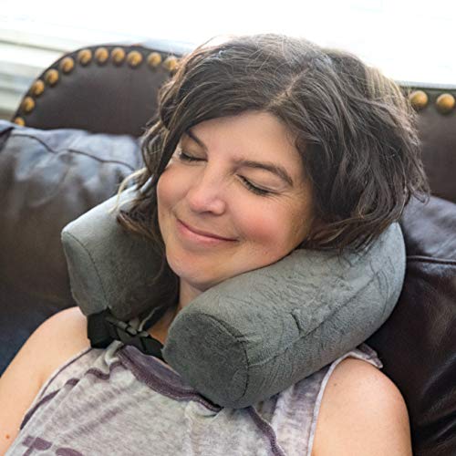 Image of Dot&Dot Bendable Memory Foam Travel Pillow - Neck Pillow for Airplane, Bus, Train or Relaxing at Home (No Twistable Core)