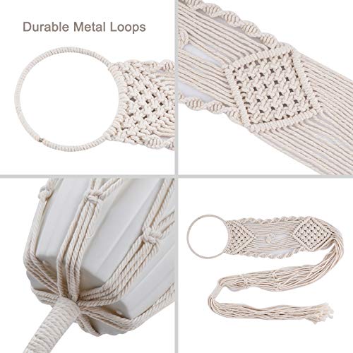 Cuttte Macrame Plant Hangers, Indoor Outdoor Hanging Planter Basket, Hanging Plant Holders, Decorative Macrame Hangers, 4 Legs 43.3 Inch, Cream Color, Boho Decor #TOP3