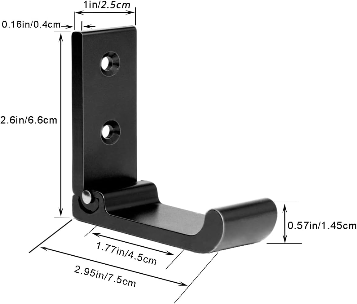 Folding Coat Hooks, Matte Black Wall Hooks for Hanging Coats Bathroom Towel Hooks Hardware Heavy Duty Aluminum Alloy Robe Hooks Wall Mounted DIY Coat Rack Hooks No Rust Indoor, Outdoor (6pcs-Black) - Image 2