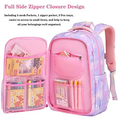 Wraifa Girls Backpack Elementary School Backpacks For Girls Cute Princess Preschool Middle School Bag Kids Bookbag (Only Backpack Purple) #TOP2
