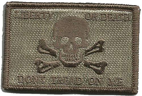 Liberty Or Death Skull & Bones Tactical Patch - ATAC-tan