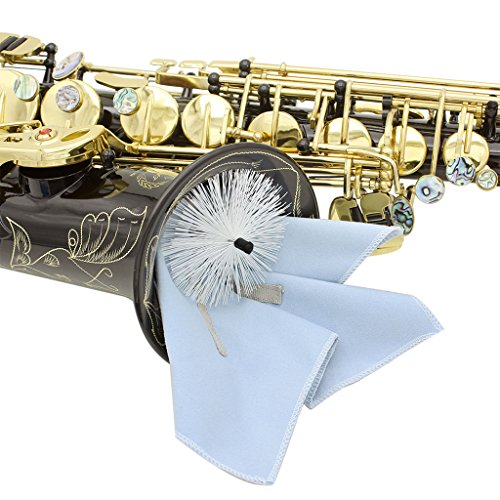 ALTO Saxophone Sax Cleaning Tool Pull Through Wiping Cloth Swab Brush Blue - Thumbnail 6