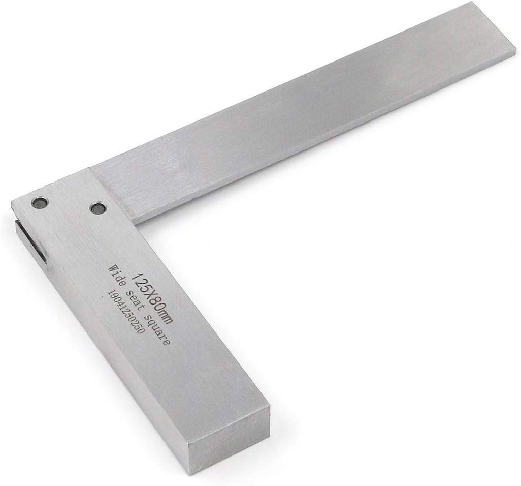 Tulead Steel Machinist L-Square Ruler 125x80mm/4.92"x3.15" - Precision Engineer Square for Woodworking & Machinists