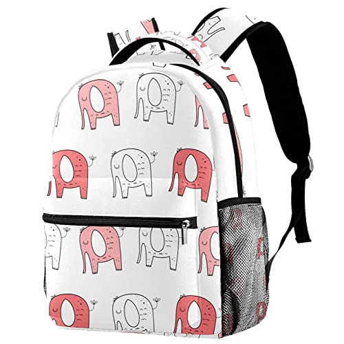 Sac à dos campus enfants motif éléphant multicolore et voyage medium